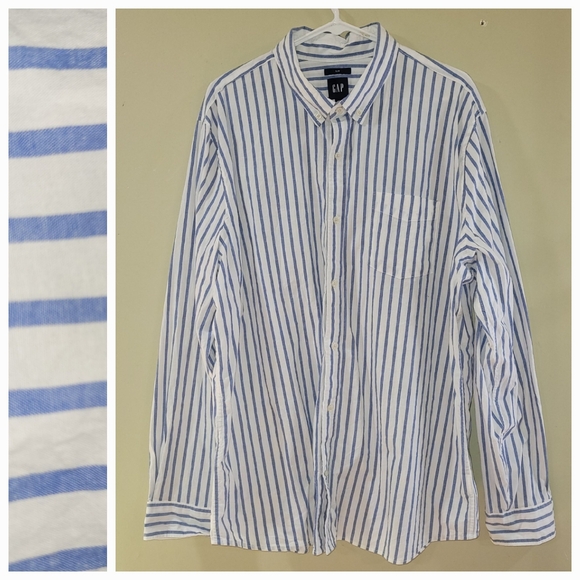 GAP Other - GAP Size XXL Slim Men's Blue Striped Shirt